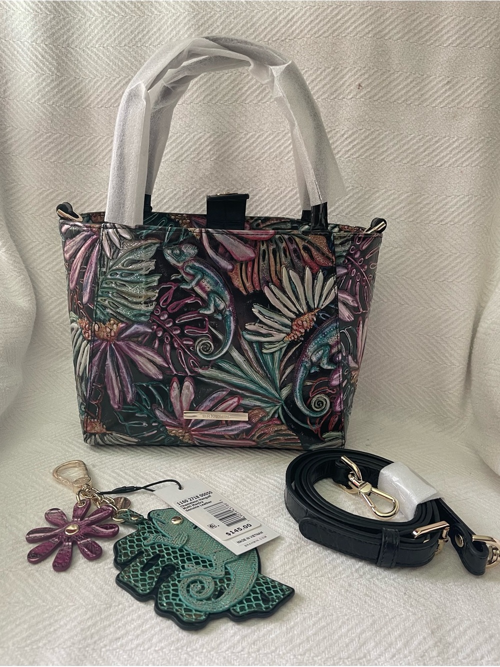 “NWT Brahmin Small Mona Multi Mantra + Matching Bag Charm”